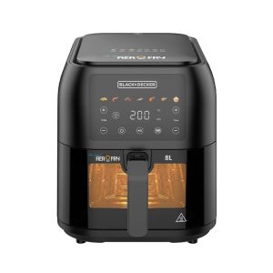 SAF80W-B5 قلاية هوائية بلاك اند ديكر، 8 لتر، 1700 وات , بنافذة , اسود 